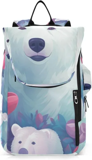 Tennis Bag Tennis Backpack for Women Men, Tennis Bag Holds 2 Rackets, Pickleball Paddles Balls, Badminton Squash, Heart Polar Bear (2)