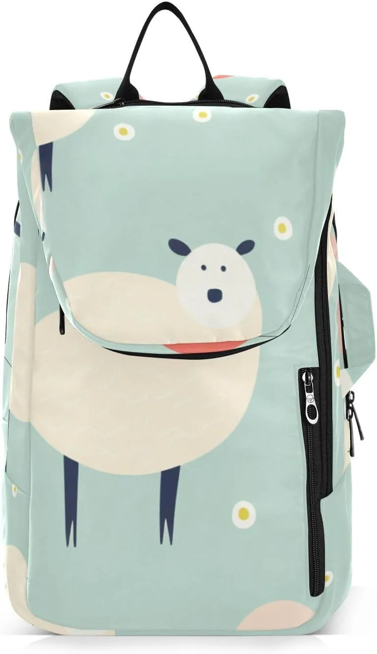 Tennis Bag Tennis Backpack for Women Men, Tennis Bag Holds 2 Rackets, Pickleball Paddles Balls, Badminton Squash, Simple Drawing Sheep (1)