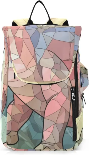 Tennis Bag Tennis Backpack for Women Men, Tennis Bag Holds 2 Rackets, Pickleball Paddles Balls, Badminton Squash, Stained Glass Dinosaur (17)