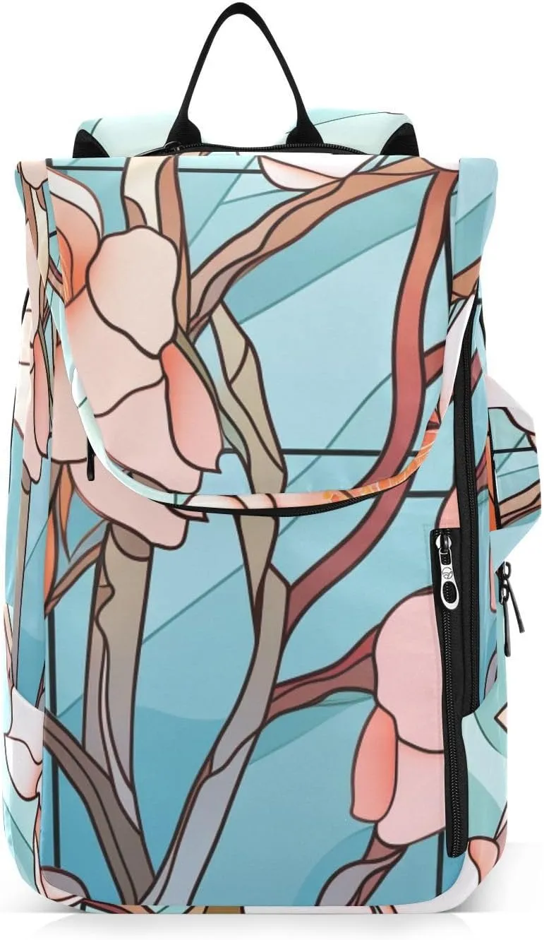 Tennis Bag Tennis Backpack for Women Men, Tennis Bag Holds 2 Rackets, Pickleball Paddles Balls, Badminton Squash, Stained Glass Peach Blossom (2)