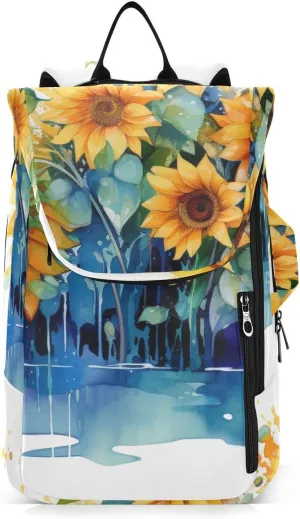 Tennis Bag Tennis Backpack for Women Men, Tennis Bag Holds 2 Rackets, Pickleball Paddles Balls, Badminton Squash, Sunflower (7)