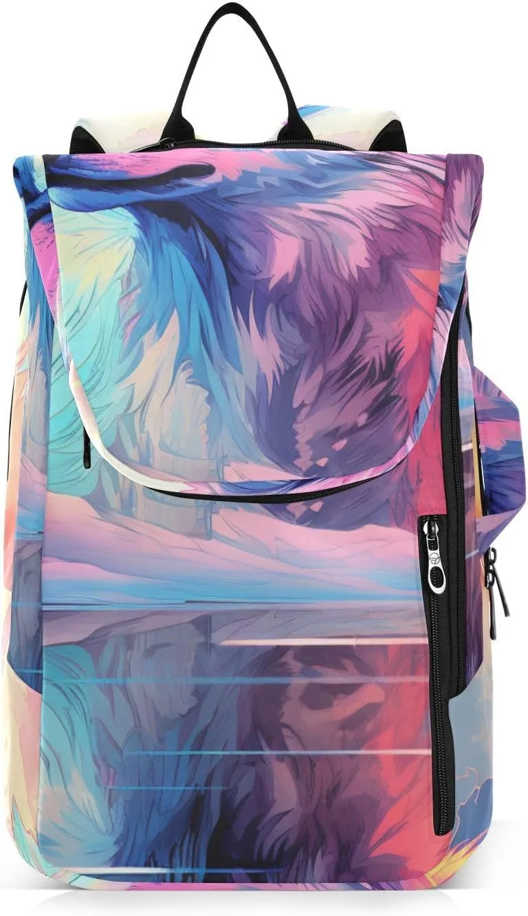 Tennis Bag Tennis Backpack for Women Men, Tennis Bag Holds 2 Rackets, Pickleball Paddles Balls, Badminton Squash, Wolf (59)
