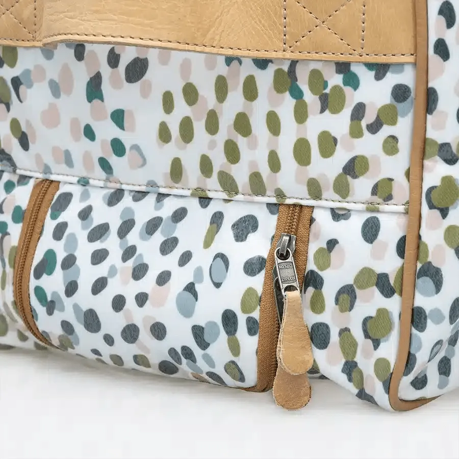 Thandana Laminated Fabric Wheeled Duffel Bag | Geo Black