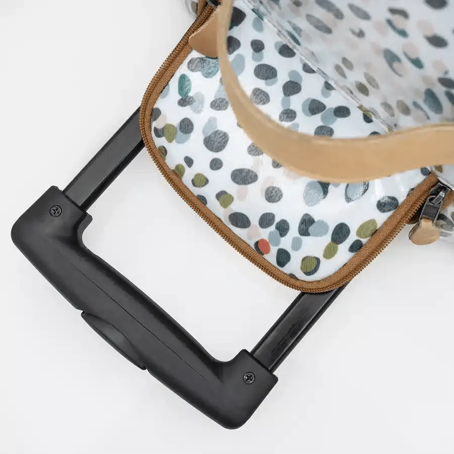 Thandana Laminated Fabric Wheeled Duffel Bag | Geo Black