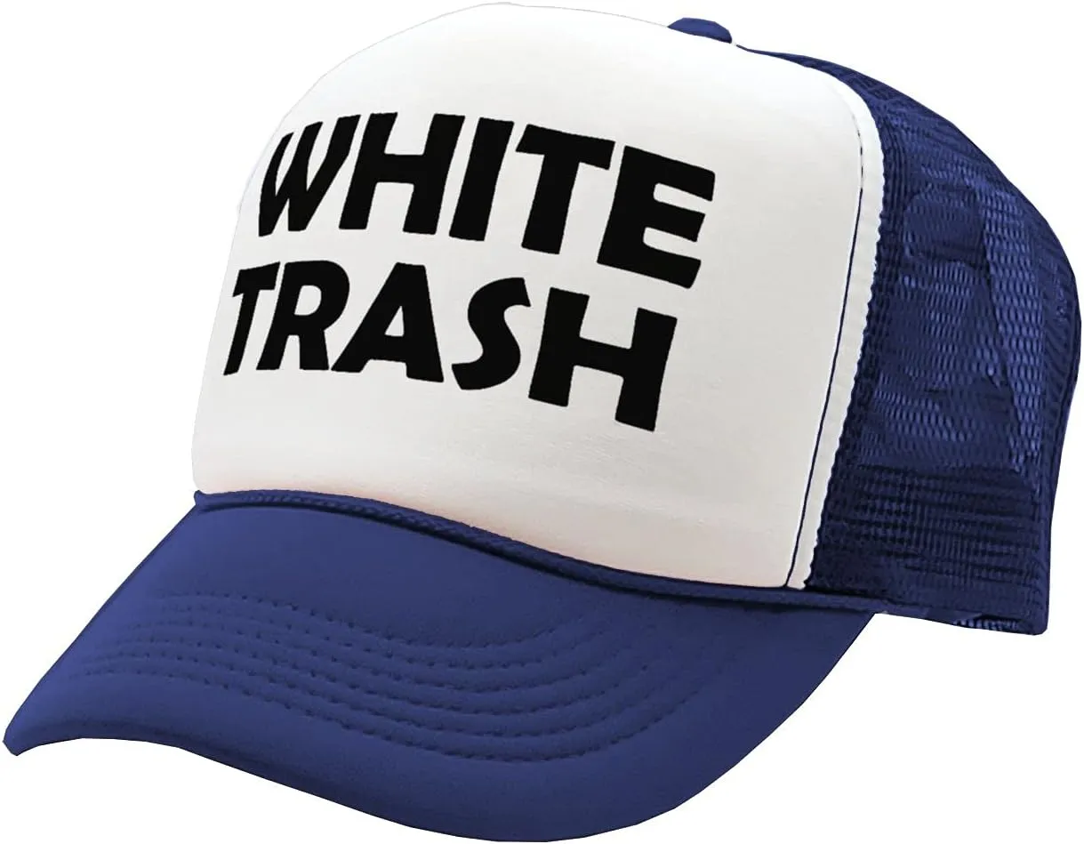 The Goozler - White Trash - Redneck Hillbilly Funny Prank - Vintage Retro Style Trucker Cap Hat