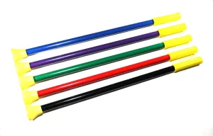 The Lucky Pickup Stick Elite Edision - a 25 Inch Yellow, Blue & Yellow Golf Ball Retriever for Retrieving Golf Balls While remaining Seated in The Golf cart.