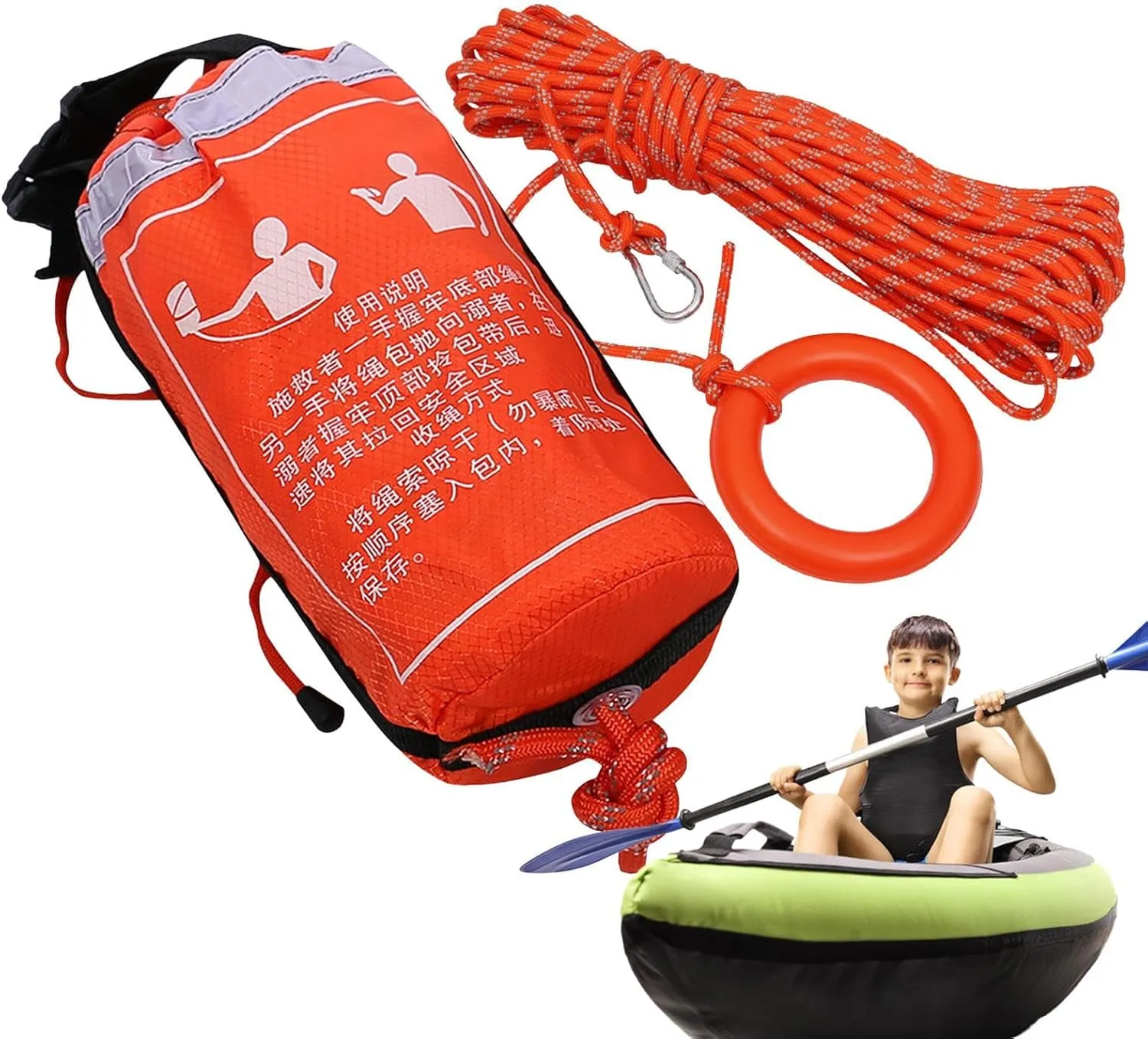Throw Bags for Water Rescue - Floating Throw Bag with Rescue Rope - Professional Reflective Safety Equipment for Drowning Kayak Rafting Boating Flood Marine Pool
