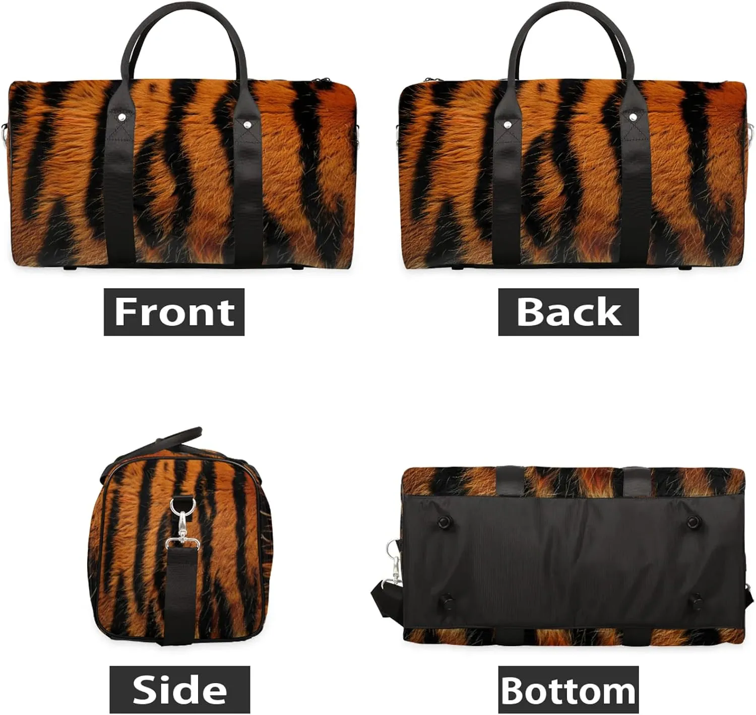 Tiger Wild Safari Skin Travel Bag for Men Women, Gym Duffle Bags for Travel, Carry On Luggage Bag, Weekender Overnight Workout Bags