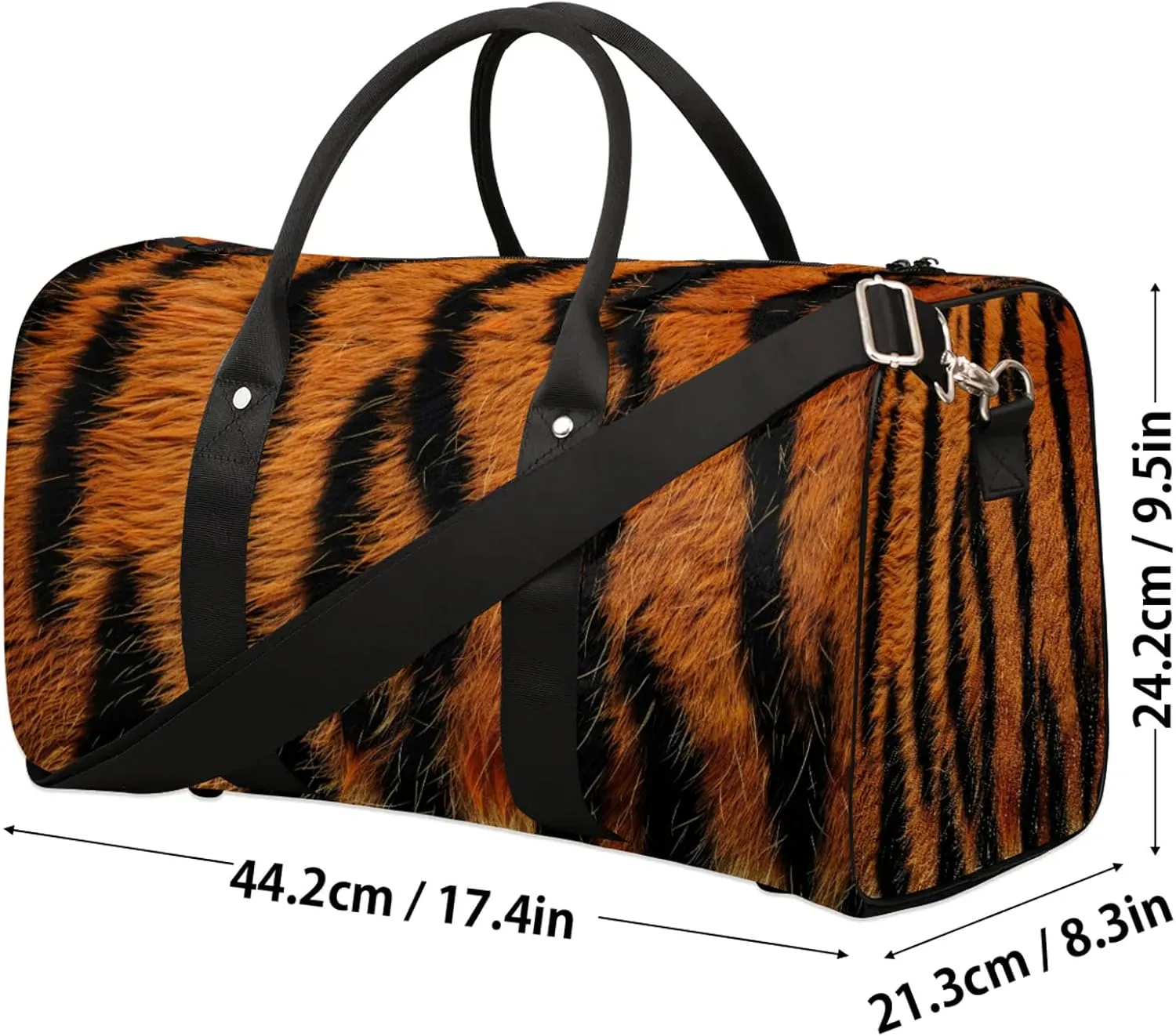 Tiger Wild Safari Skin Travel Bag for Men Women, Gym Duffle Bags for Travel, Carry On Luggage Bag, Weekender Overnight Workout Bags