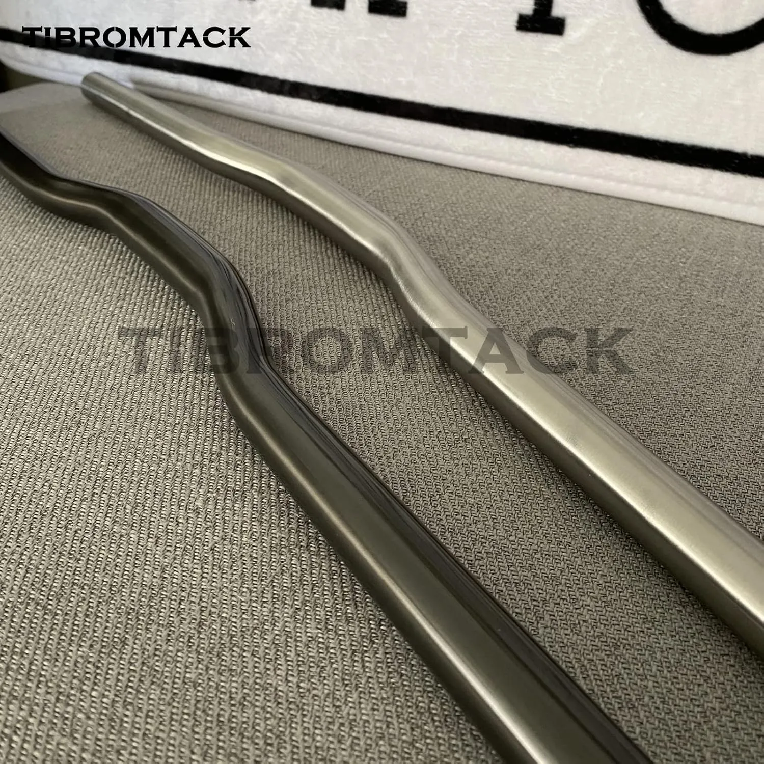 Titanium Handle Bar for Brompton bicycle 7° Riser 25.4mm can fit w3 Sixty Folding Bike Lightweight (TITANIUM COLOR, 600)