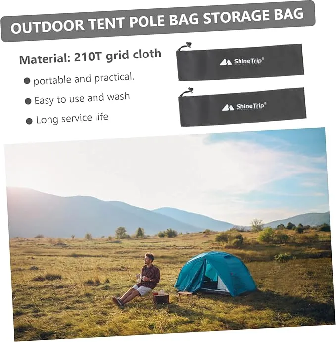 Toddmomy 2PCS Tent Pole Bag Fishing Rod Bag Tent Pole Storage Bag Outdoor Awning Portable Clothesline Hiking Poles Bag Pole Carry Bag Portable Storage Pouch Fishing Rod Pouch Camping Cane