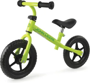 TOMY John Deere Toddler Balance Bike – 10" Girls' and Boys' Bike — Sturdy and Lightweight Kid's Bike - Toddler Bike with Adjustable Handle Bars and Seat - Green - Ages 2 Years and Up