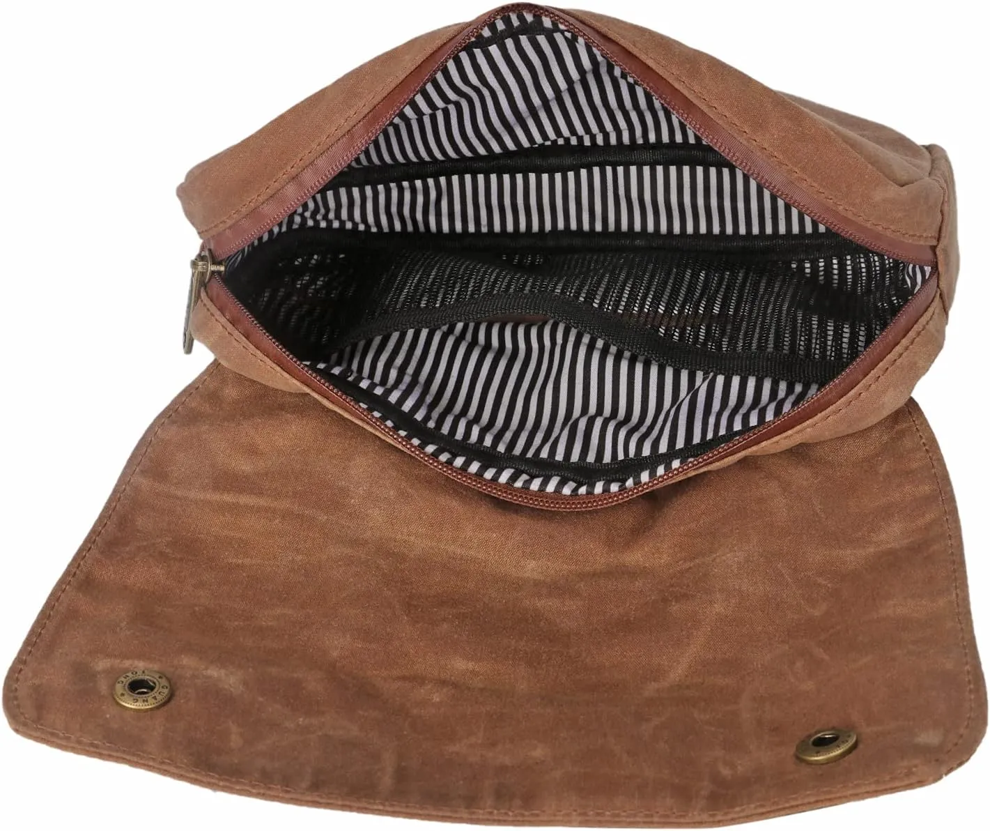 TOURBON Bike Bag Waxed Canvas Bicycle Handlebar Bag Zipper Closure Pouch Crossbar Front Frame Basket Cycling Saddebag Under Seat Strap-on Rear Rack Pannier (Khaki)