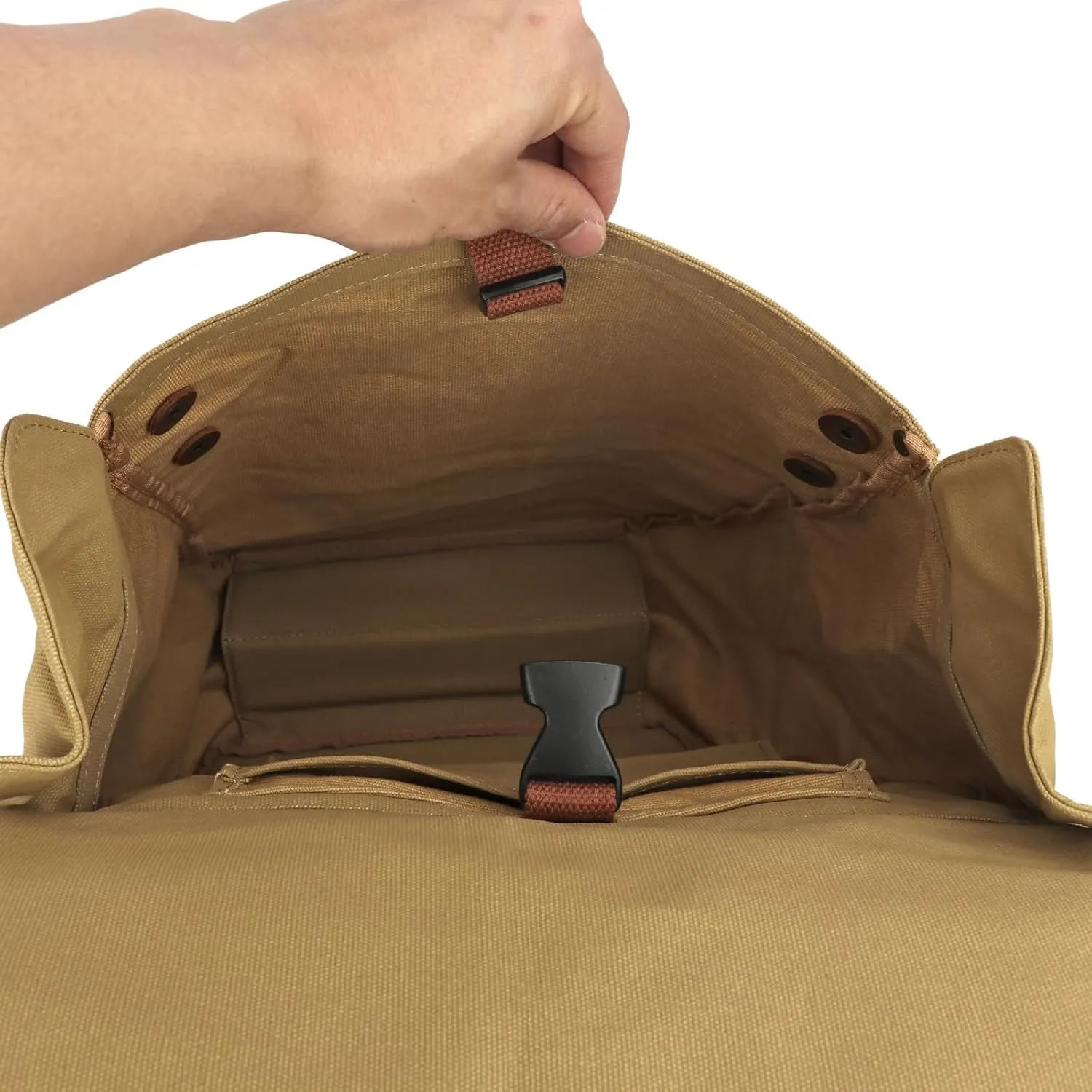 TOURBON Canvas Cycling Bicycle Bike Pannier Rear Seat Bag Rack Trunk (Waterproof, Roll-Up) (Khaki)