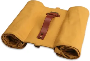 TOURBON Canvas Leather Pannier Roll-up Bike Saddle Bag Double Bicycle Rear Rack Cargo Trunk with Shoulder Strap