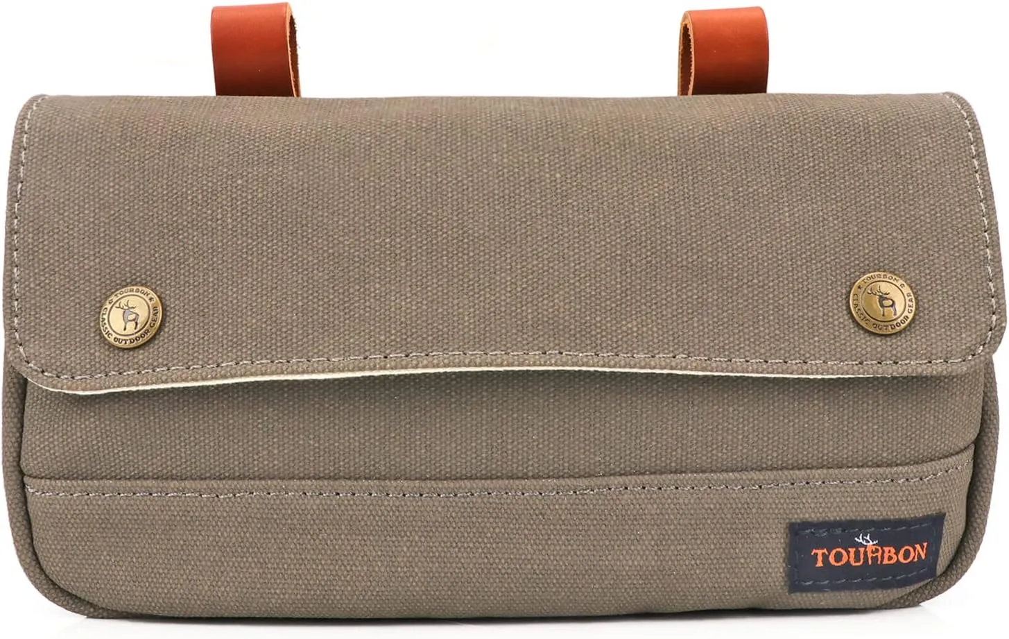 TOURBON Vintage Canvas Bike Panniers Bicycle Handlebar Bag