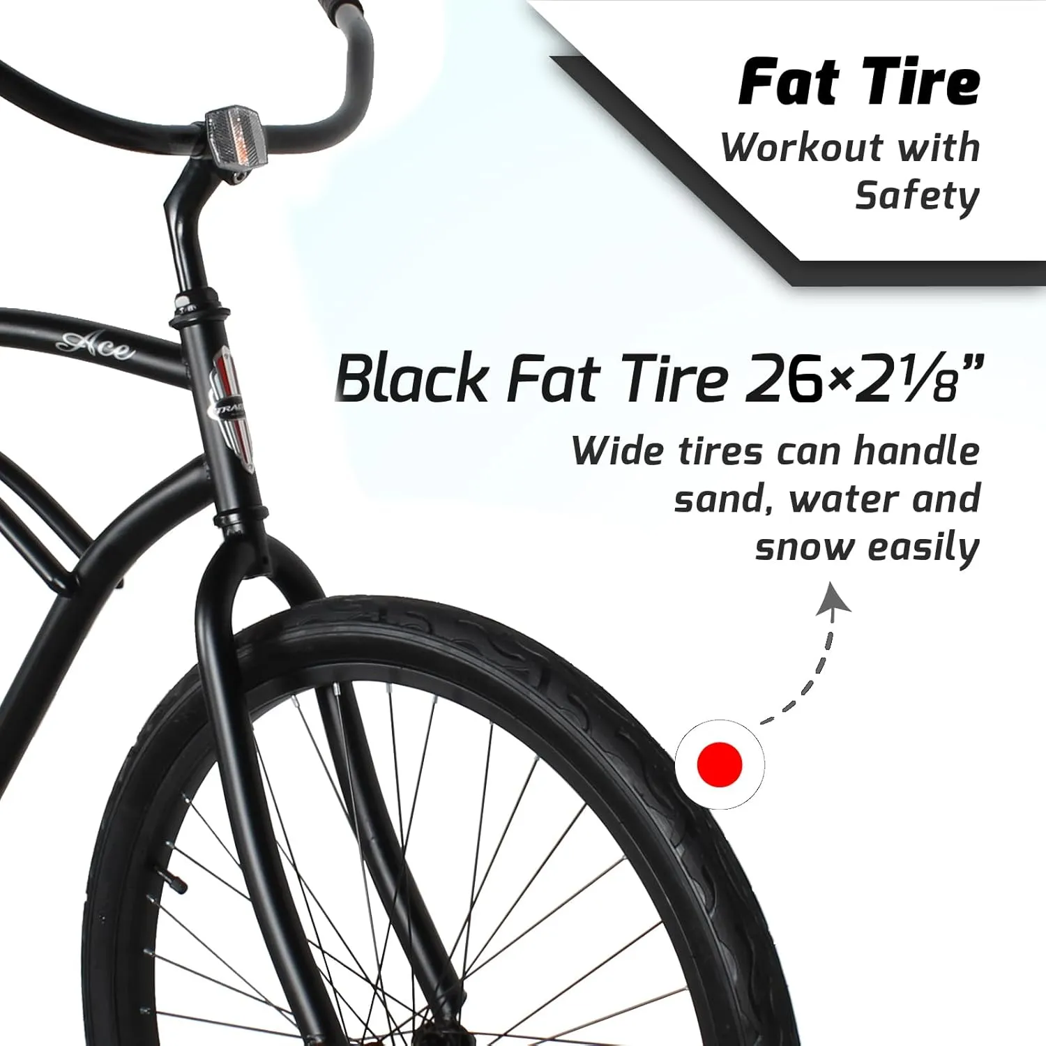 Tracer ACE 26in Single Speed Beach Cruiser Bike with Coaster Brake for Mens and Womens -Multiple Colors