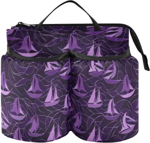 Travel Drink Cup Holder Old Style Nautical Purple Water Bottle Carrier Travel Gifts for Flight Attendants Businessmen