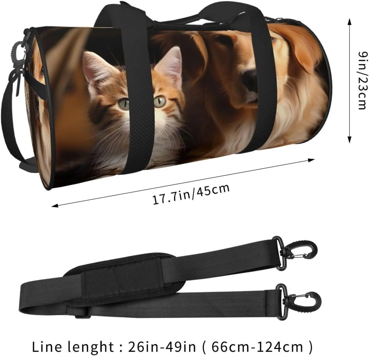 Travel Duffel Bag Dog And Cat Weekender Overnight Bag For Men Women Large Capacity Sports Gym Bag Canvas Carry On Tote Bags For Travel Yoga