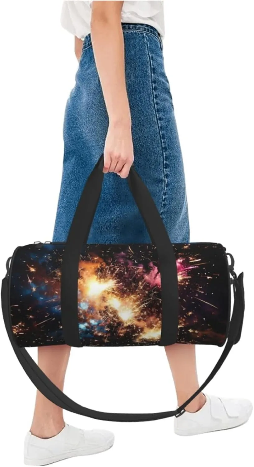 Travel Duffel Bag Explosion Firework Weekender Overnight Bag For Men Women Large Capacity Sports Gym Bag Canvas Carry On Tote Bags For Travel Yoga