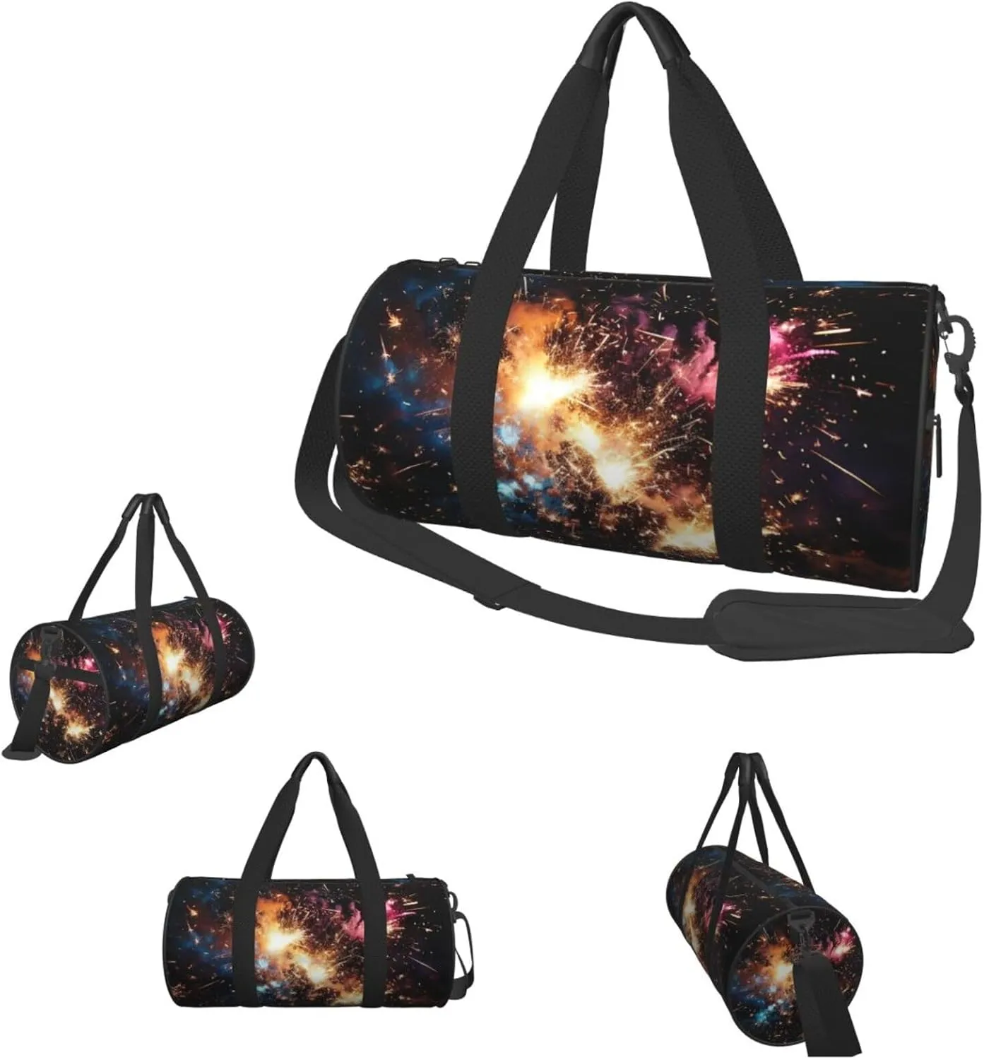 Travel Duffel Bag Explosion Firework Weekender Overnight Bag For Men Women Large Capacity Sports Gym Bag Canvas Carry On Tote Bags For Travel Yoga