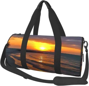 Travel Duffel Bag Foldable Weekender Overnight Bag Sunset at Honeymoon Island State Park Sports Tote Gym Bags Large Capacity Lightweight Carry On Luggage Bags for Men Women