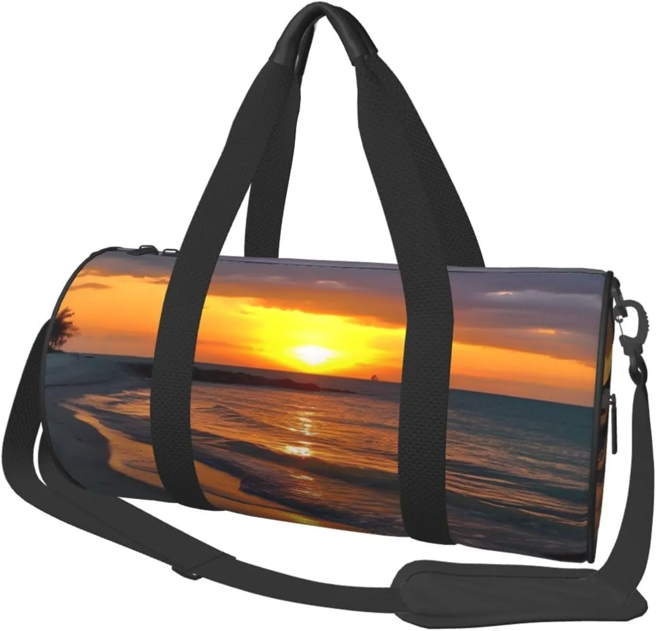Travel Duffel Bag Foldable Weekender Overnight Bag Sunset at Honeymoon Island State Park Sports Tote Gym Bags Large Capacity Lightweight Carry On Luggage Bags for Men Women