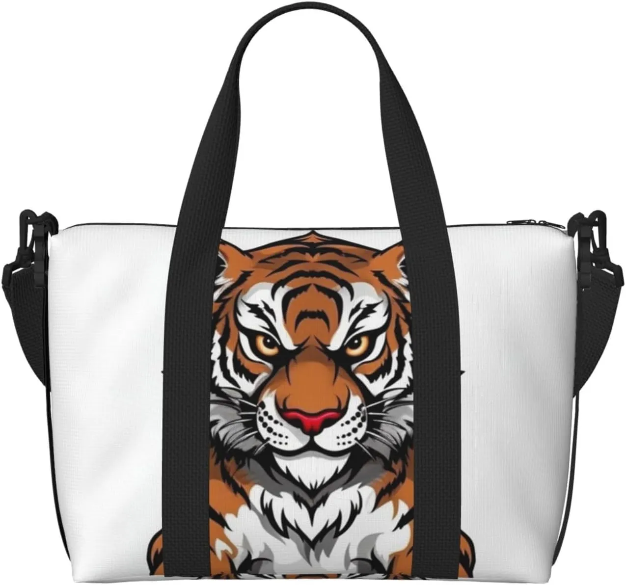 Travel Duffel Bag for Women Men Weekender Bags Sports Gym Bag Tiger head with raised paws Travel Bag Carry on Overnight Bag Waterproof Luggage Bag with Shoulder Strap