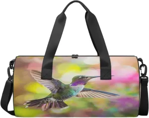 Travel Duffel Bag Hummingbird Sports Gym Bag for Womens Mens, Waterproof Weekend Overnight Bag Lightweight Carry on Bag for Airplanes Yoga Dance Beach Swim Hospital Holdalls,A-639