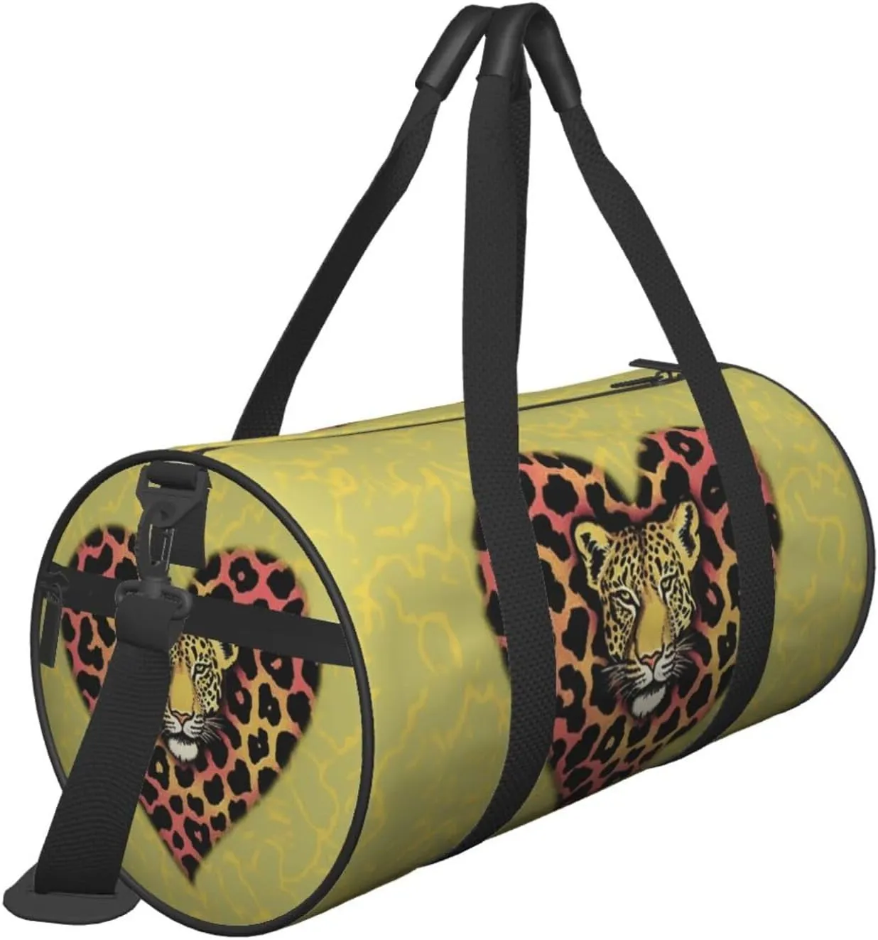 Travel Duffel Bag Leopard Heart Wallpaper Weekender Overnight Bag For Men Women Large Capacity Sports Gym Bag Canvas Carry On Tote Bags For Travel Yoga