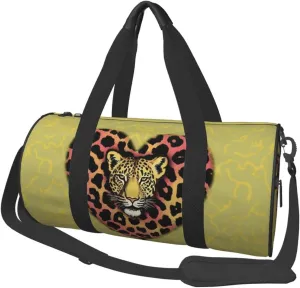 Travel Duffel Bag Leopard Heart Wallpaper Weekender Overnight Bag For Men Women Large Capacity Sports Gym Bag Canvas Carry On Tote Bags For Travel Yoga