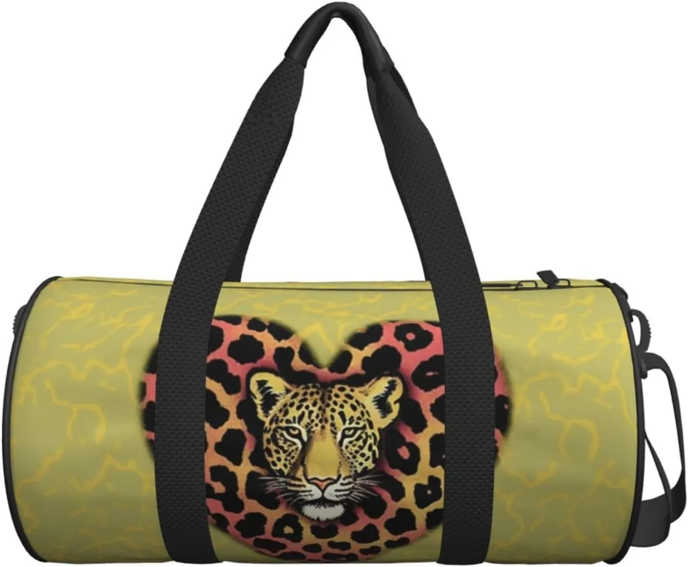 Travel Duffel Bag Leopard Heart Wallpaper Weekender Overnight Bag For Men Women Large Capacity Sports Gym Bag Canvas Carry On Tote Bags For Travel Yoga
