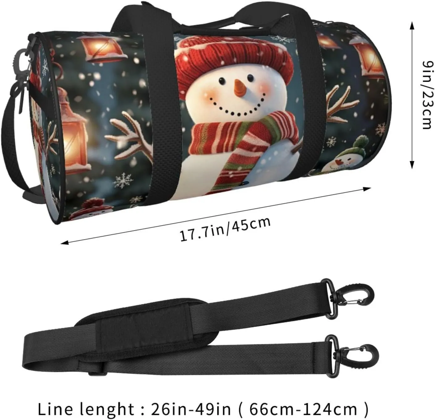 Travel Duffel Bag Merry Christmas Cute Snowman Weekender Overnight Bag For Men Women Large Capacity Sports Gym Bag Canvas Carry On Tote Bags For Travel Yoga