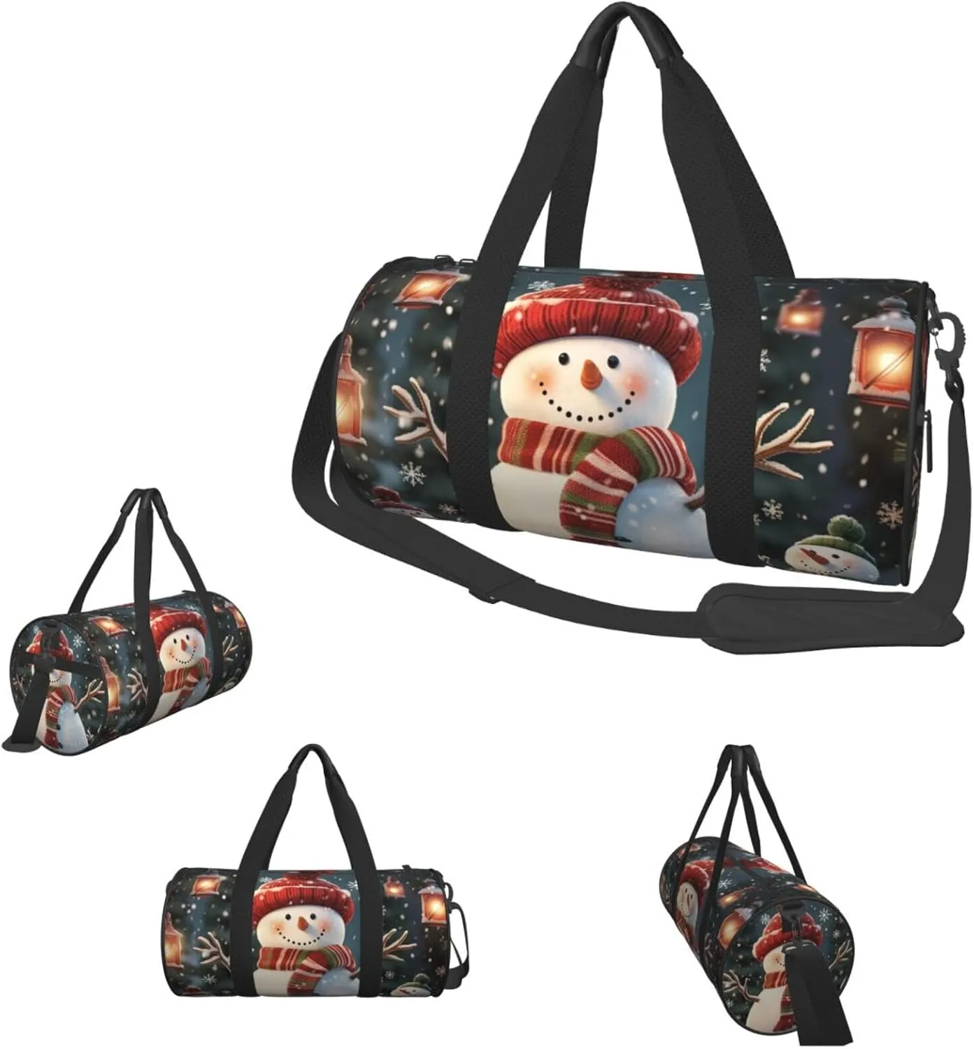 Travel Duffel Bag Merry Christmas Cute Snowman Weekender Overnight Bag For Men Women Large Capacity Sports Gym Bag Canvas Carry On Tote Bags For Travel Yoga