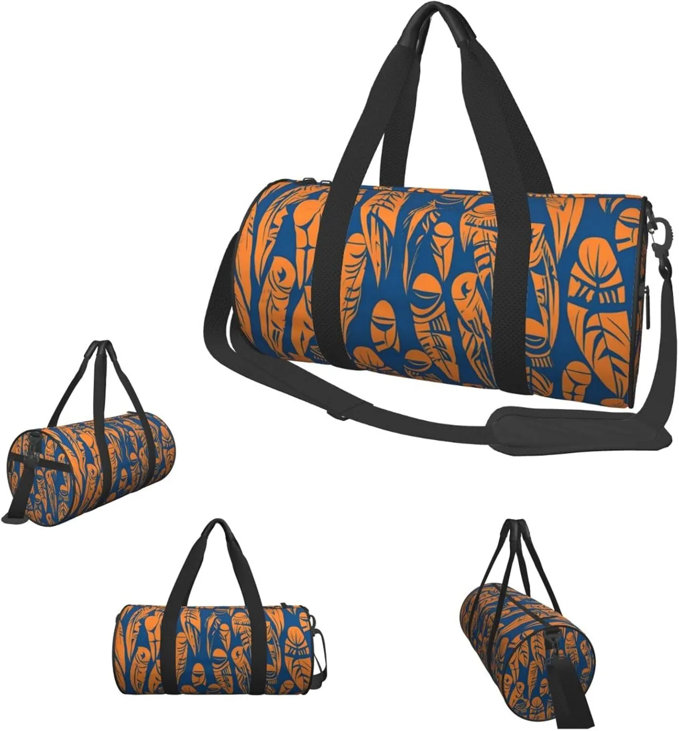 Travel Duffel Bag Orange And Blue People Weekender Overnight Bag For Men Women Large Capacity Sports Gym Bag Canvas Carry On Tote Bags For Travel Yoga