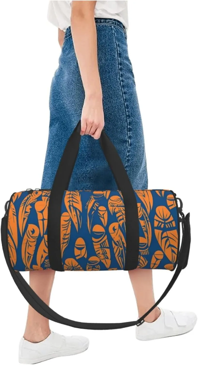 Travel Duffel Bag Orange And Blue People Weekender Overnight Bag For Men Women Large Capacity Sports Gym Bag Canvas Carry On Tote Bags For Travel Yoga