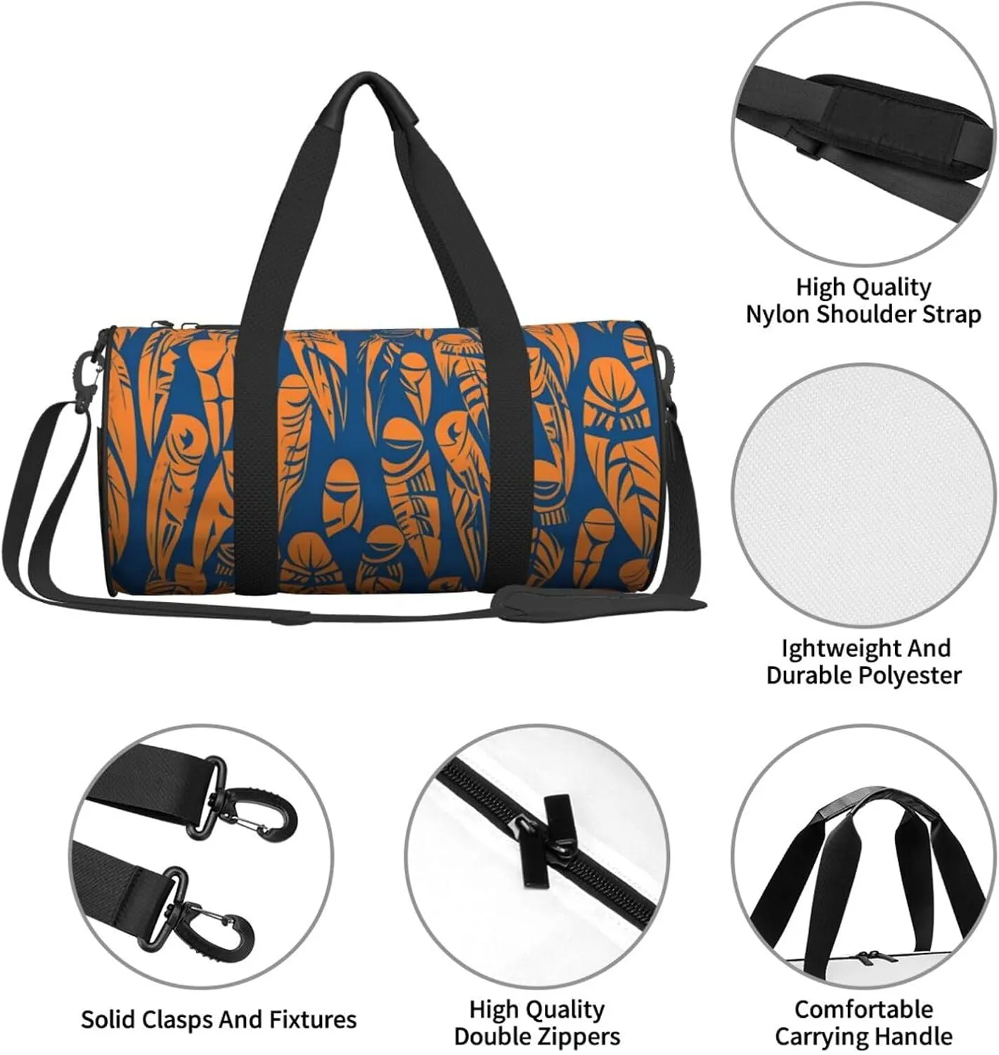 Travel Duffel Bag Orange And Blue People Weekender Overnight Bag For Men Women Large Capacity Sports Gym Bag Canvas Carry On Tote Bags For Travel Yoga