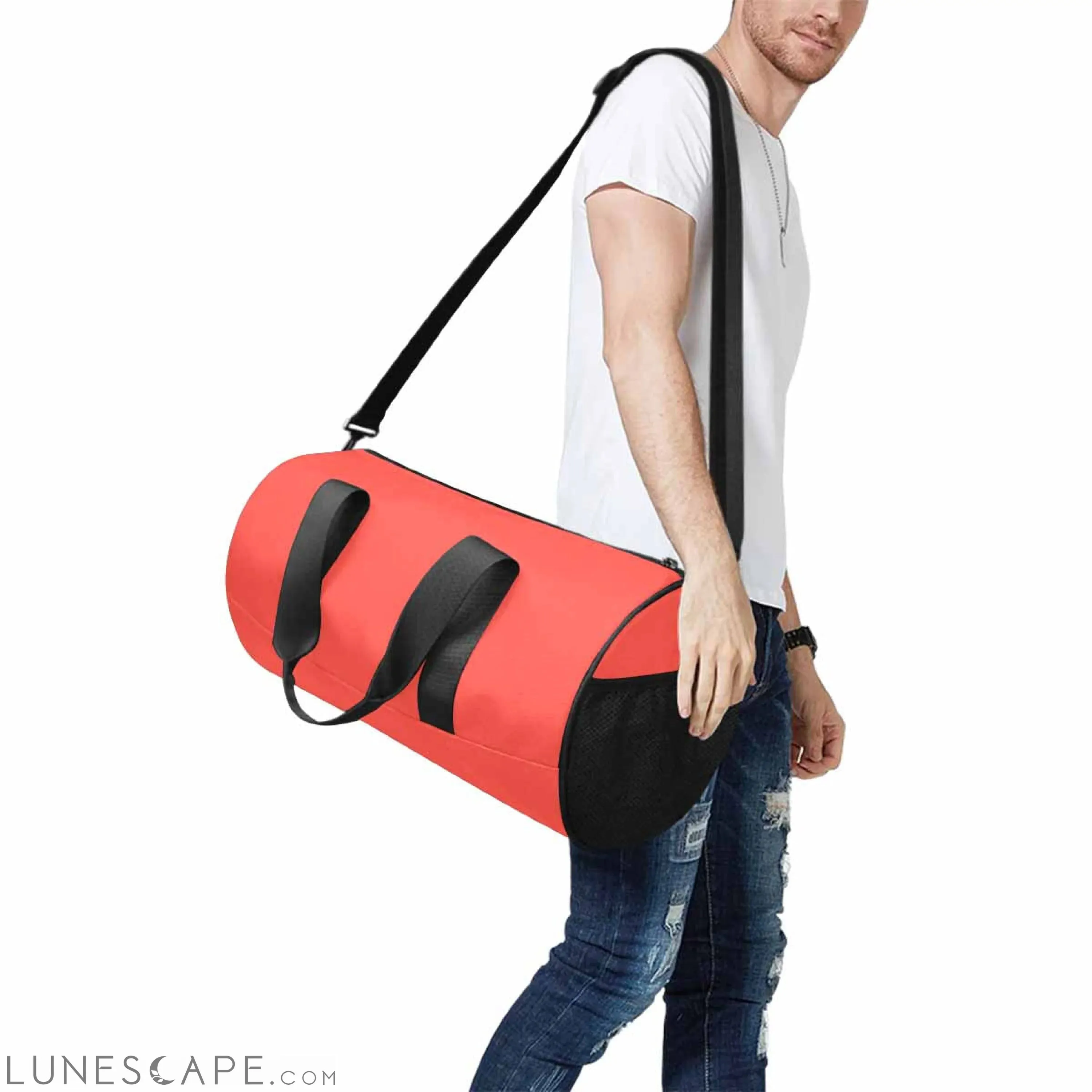 Travel Duffel Bag - Red Orange - Carry