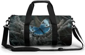 Travel Duffel Bag Weekender Bags for Men Women Large Capacity Overnight Bags Butterfly on Hay Travel Sports Gym Bag Canvas Carry On Tote Bags for Travel Yoga