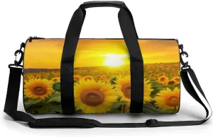Travel Duffel Bag Weekender Bags for Men Women Large Capacity Overnight Bags Sunflower Field Travel Sports Gym Bag Canvas Carry On Tote Bags for Travel Yoga
