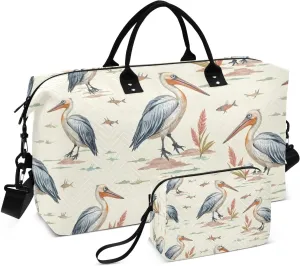 Travel Duffel Bags for Unisex-Adult, Personal Item Travel Duffel Bag with Shoes Compartment, Carry On Bag for Women, Travel, Gym, Weekend,Big Beak Print