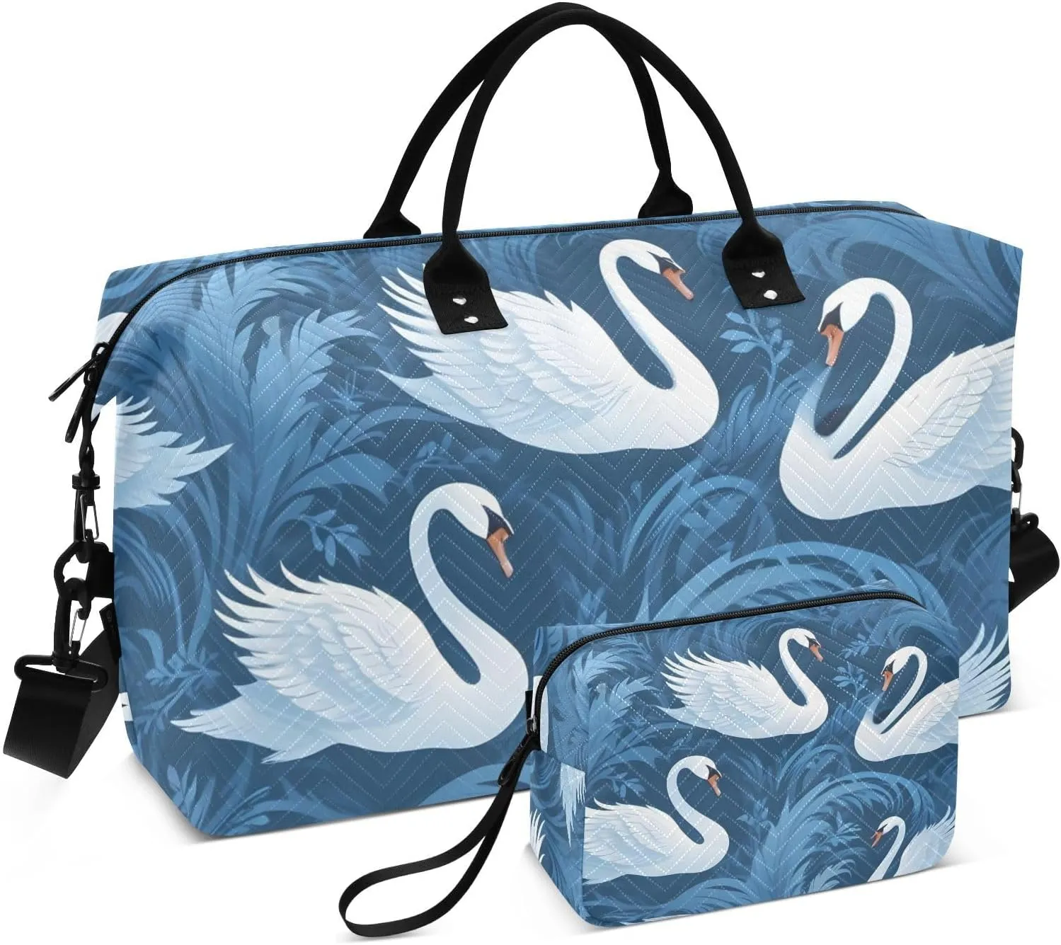 Travel Duffel Bags for Unisex-Adult, Personal Item Travel Duffel Bag with Shoes Compartment, Carry On Bag for Women, Travel, Gym, Weekend,Goose Blue