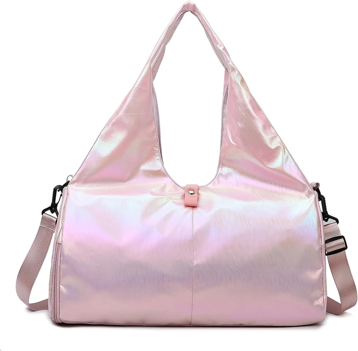 Travel Gym Bag for Women, Waterproof Gym Bag Carry On Weekender Bag with Shoe Compartment & Wet Pocket,Carrying Workout Gear, Makeup and Accessories (Pink)