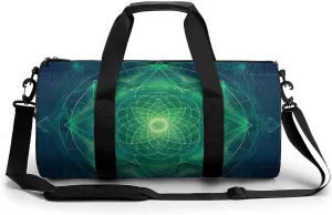 Tree with Sacred Geometry Symbols Gym Bag Lightweight Carry On Duffel Bag Athletic Sports Travel Bag Weekender Bag for Men Women