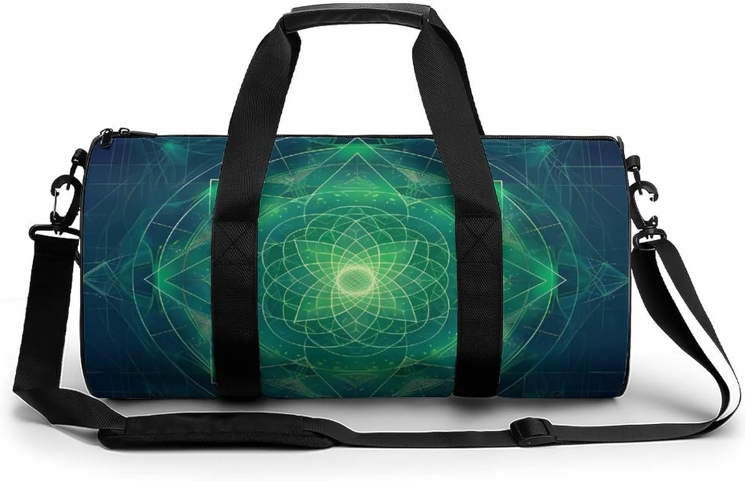 Tree with Sacred Geometry Symbols Gym Bag Lightweight Carry On Duffel Bag Athletic Sports Travel Bag Weekender Bag for Men Women
