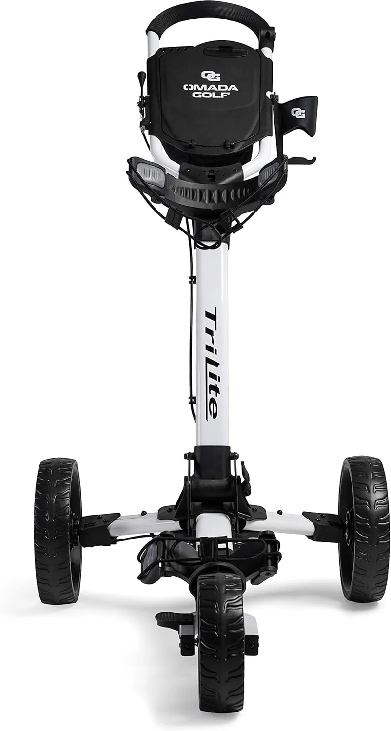 Trilite Golf Push Cart | Lightweight and Folding Golf Cart | Adjustable Golf Bag Stand