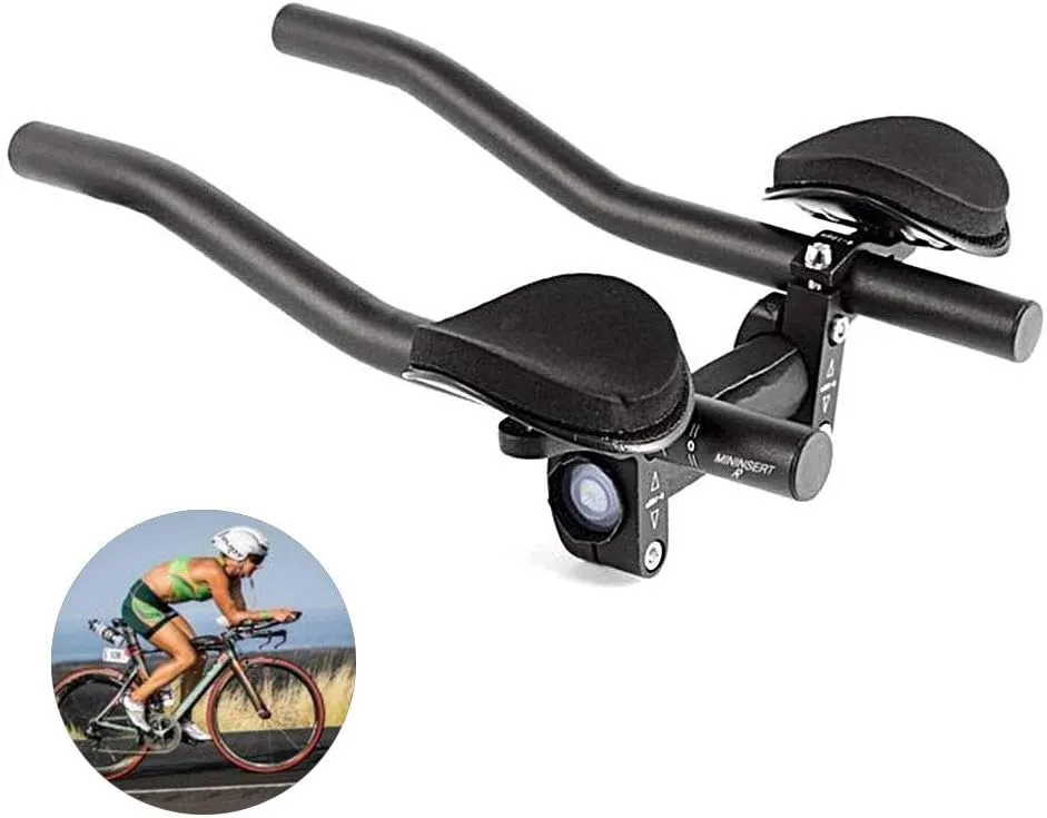 TT Handlebar Aero Bars Bicycle Rest Handlebar Bike Aluminium Alloy Arm Rest Handlebar Bicycle Tri Bars Relaxlation Handlebars for Most Bike