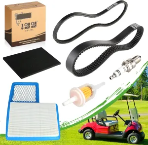 Tune Up Kit for Yamaha with Air   Pre   Fuel Filter, Spark Plug, Drive Belt & Starter Generator Belt for Yamaha 1996-Up G16 G19 G20 G22 & 2012-Up G29 Drive 4-Cycle Gas