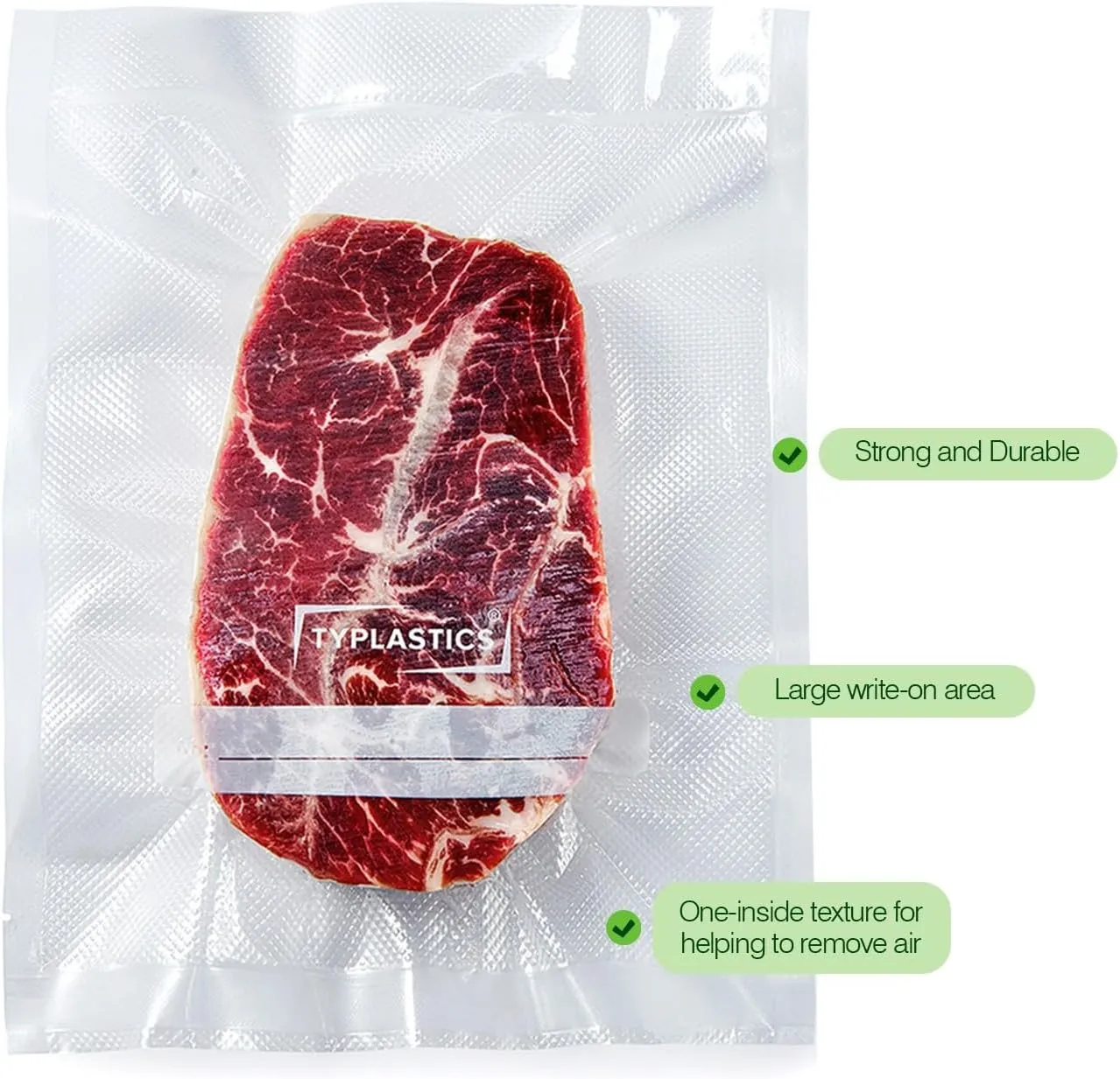 TYPLASTICS Quart 300 Count Vacuum Sealer Bags, for Food Saver, Vac Storage, Meal Prep, Pre-Cut