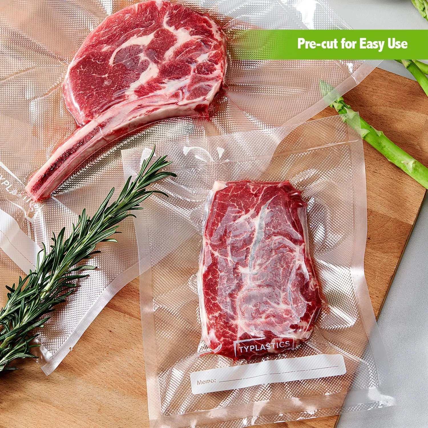 TYPLASTICS Quart 300 Count Vacuum Sealer Bags, for Food Saver, Vac Storage, Meal Prep, Pre-Cut